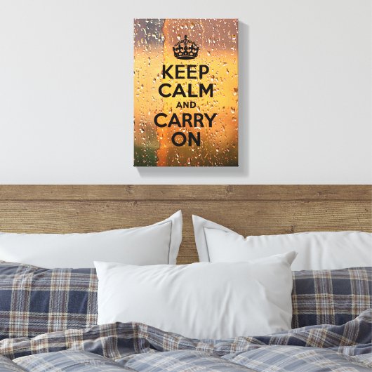 Regendruppels Blijf kalm Canvas Afdruk (Insitu (Slaapkamer))