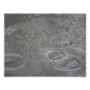 Regendruppels en -cirkels foto afdruk