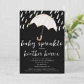 Regendruppels en Paraplu Baby Sprinkle, Douche Kaart (Staand voorkant)