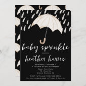 Regendruppels en Paraplu Baby Sprinkle, Douche Kaart (Voorkant / Achterkant)