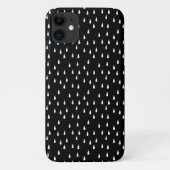 Regendruppels grillig wit patroon op zwart Case-Mate iPhone case (Achterkant)