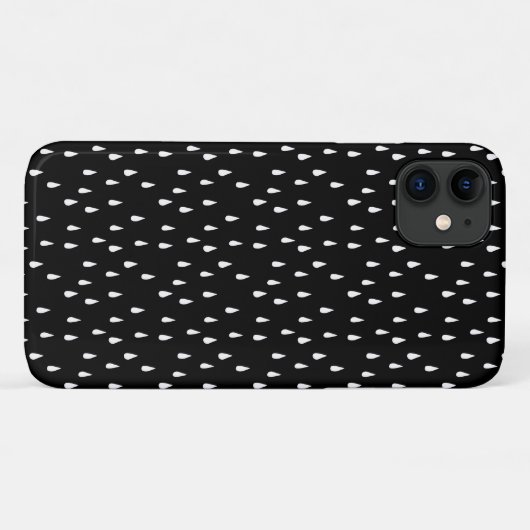 Regendruppels grillig wit patroon op zwart Case-Mate iPhone case (Achterkant (horizontaal))