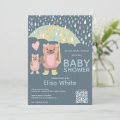 Regendruppels Mama & Baby Beer QR CODE Douchedouch Kaart (Staand voorkant)