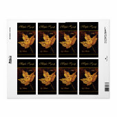 Regendruppels op geel esdoornblad etiket (Full Sheet)