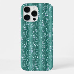 Regendruppels op groen metaal iPhone 16 pro max hoesje