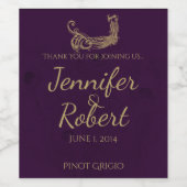 Régénération de paon en Étiquette de vin Mariage v (Étiquettes simples)