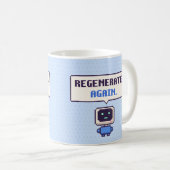 Régénérer. Encore. Mug Pixel AI Drôle (Devant droit)