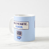 Régénérer. Encore. Mug Pixel AI Drôle (Devant gauche)