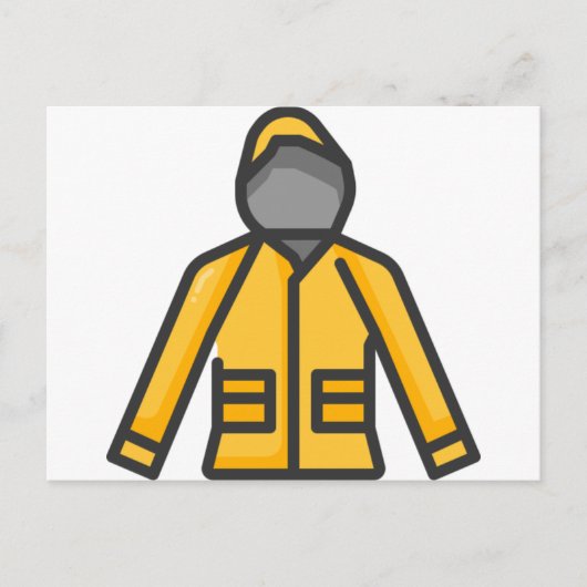 regenjas briefkaart (Voorkant)