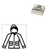 regenjas 	rubberstempel (Gestempeld)