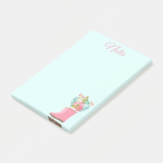 Regenlaarzen en Bloemen Notities Post-it® Notes (Schuin)