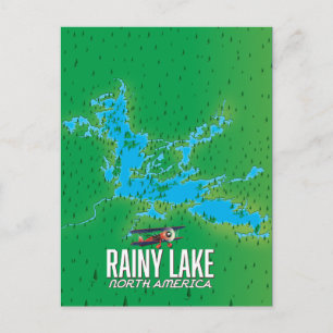 Regenmeer Noord-Amerikaanse meerkaart Briefkaart