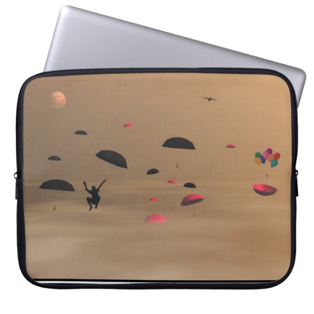 Regenparaplu's surrealistische laptoptas laptop sleeve (Voorkant)