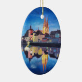 Regensburg, Bavaria at Dawn Keramisch Ornament (Rechts)