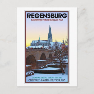 Regensburg - Dom und Steinerne Brücke Briefkaart