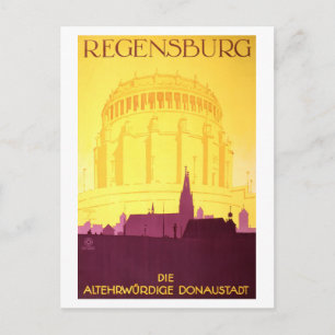 Regensburg Germany Vintage Travel Poster Briefkaart