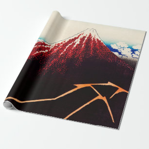Regenstorm onder de top door Katsushika Hokusai Cadeaupapier