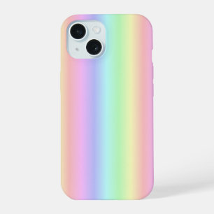 Regenstrips voor pasteelregenboog - patroon iPhone 15 hoesje