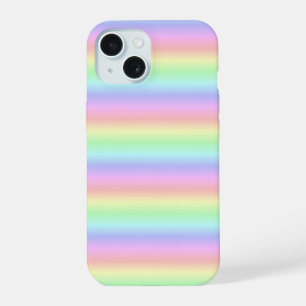 Regenstrips voor pasteelregenboog - patroon iPhone 15 hoesje