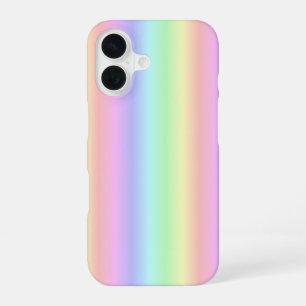 Regenstrips voor pasteelregenboog - patroon iPhone 16 hoesje