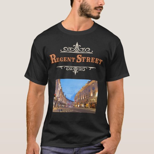 Regent Street Men's T-Shirt in Black (Devant)