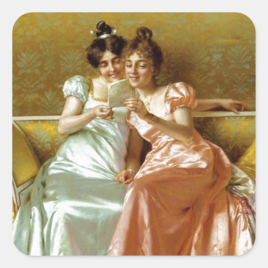 regentschapsbrief vierkante sticker (Voorkant)