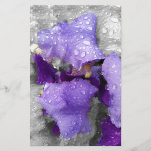 regenval in iris briefpapier