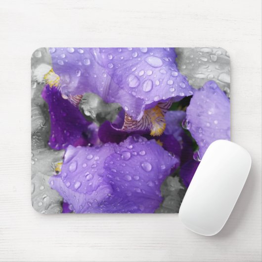 regenval in iris muismat (Met muis)