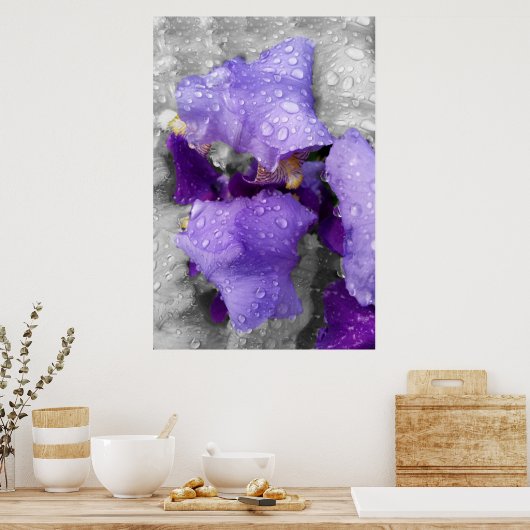 regenval in iris poster (Keuken)
