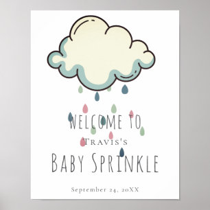 Regenwolk Meisje Baby Sprinkle Poster