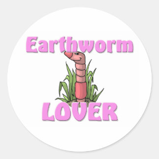 regenworm liefhebber ronde sticker
