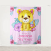 Regenwoud Jungle Luipaard Baby Shower Achtergrondp Wandkleed (Voorkant)