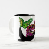 Regenwoud Kameleon plezier Tweekleurige Koffiemok (Voorkant links)
