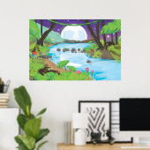 Regenwoud rivier poster (Thuiskantoor)