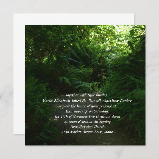 Regenwoudbruiloft Kaart (Voorkant / Achterkant)