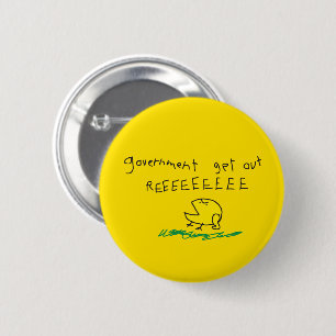 Regering eruit REE SNEKRIGHT Gadsden Vlag Ronde Button 5,7 Cm
