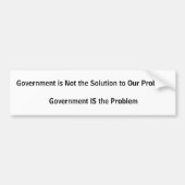 Regering is geen oplossing bumpersticker (Voorkant)