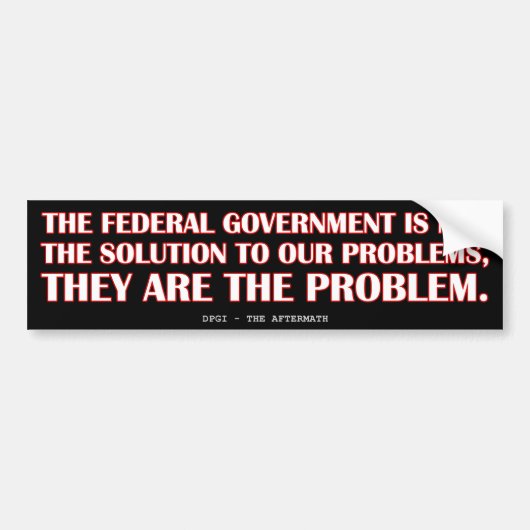 Regering is het probleem bumpersticker (Voorkant)