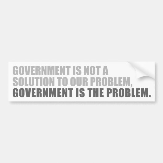 Regering is het probleem bumpersticker (Voorkant)