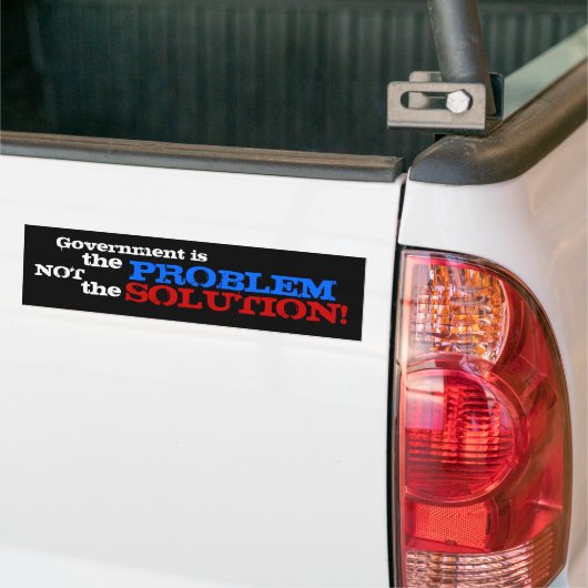 Regering is het probleem niet de oplossing! bumpersticker (Op Truck)