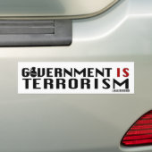 REGERING IS TERRORISME BUMPERSTICKER (Op auto)