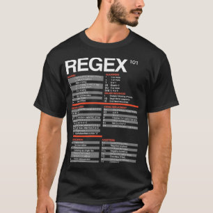 Regex Cheatsheet Regelmatige expressies 101 Comput T-shirt
