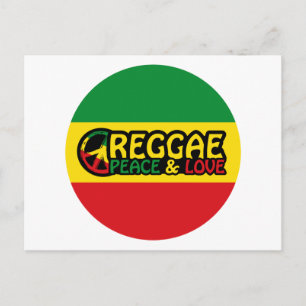 Reggaart met positieve woorden Vrede en Liefde Briefkaart