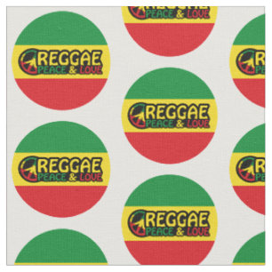 Reggaart met positieve woorden Vrede en Liefde Stof