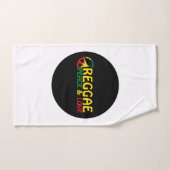 Reggae art avec des mots positifs Paix et Amour (Serviette à main)