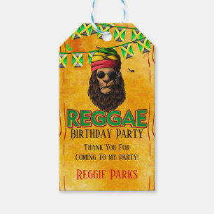 Reggae Birthday Party Bedankt Cadeaulabel