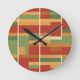 Reggae Boho Abstracte lijn kunstpatroon Ronde Klok