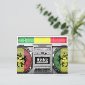 reggae-boombox briefkaart (Staand voorkant)