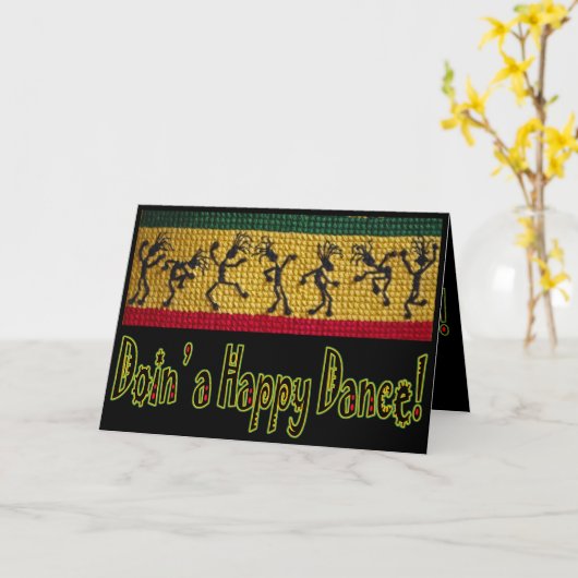 réggae danse joyeuse carte d'anniversaire (Fleur jaune)