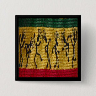 reggae-dansknop vierkante button 5,1 cm